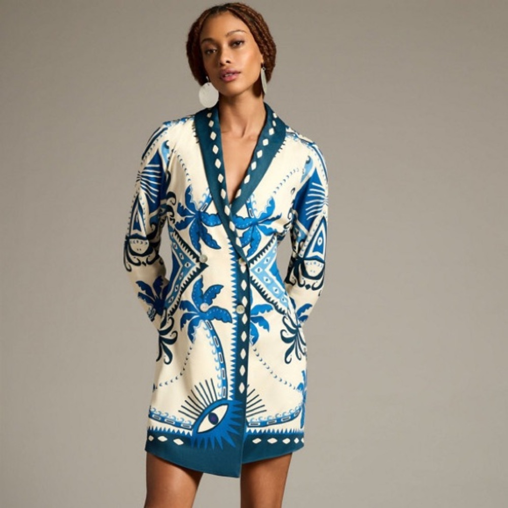 FARM Rio Long-Sleeve Blazer Dress